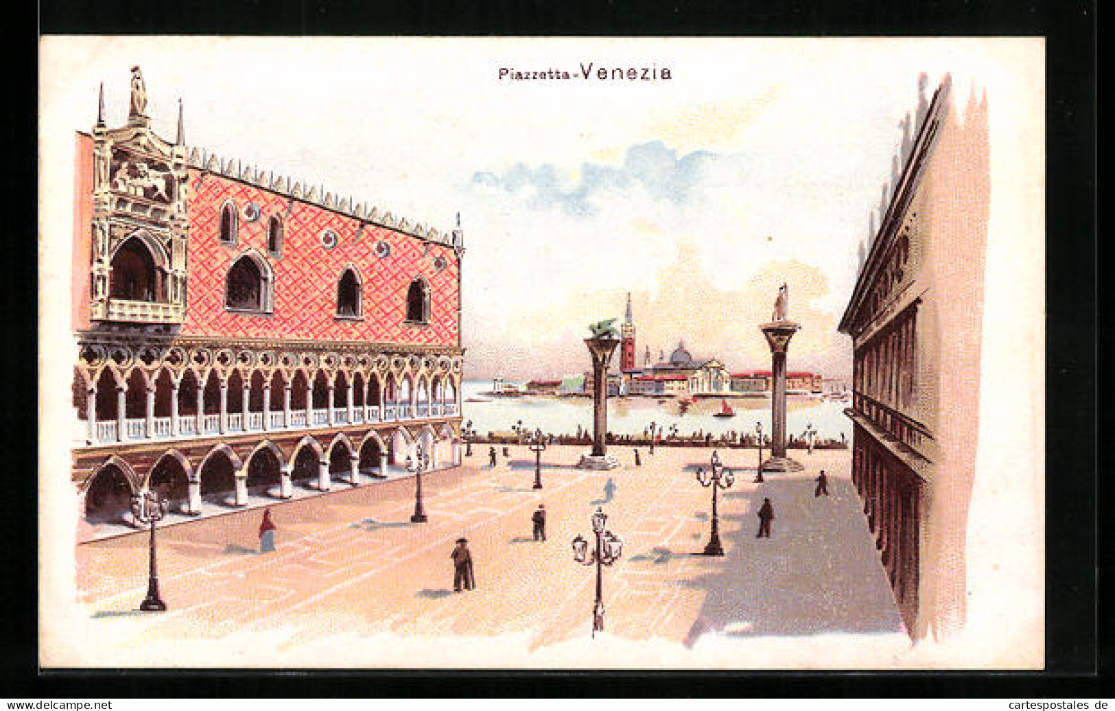 Lithographie Venedig, Piazzetta  - Venezia (Venice)