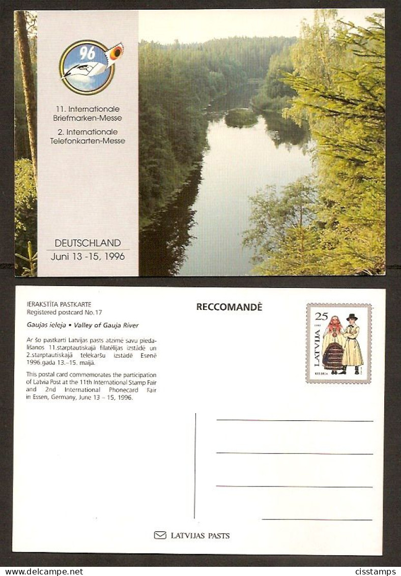 Latvia 1996●Stationery Costumes Prestamped Card Briefmarken-Messe Deutschland  Juni 96 MNH - Lettland