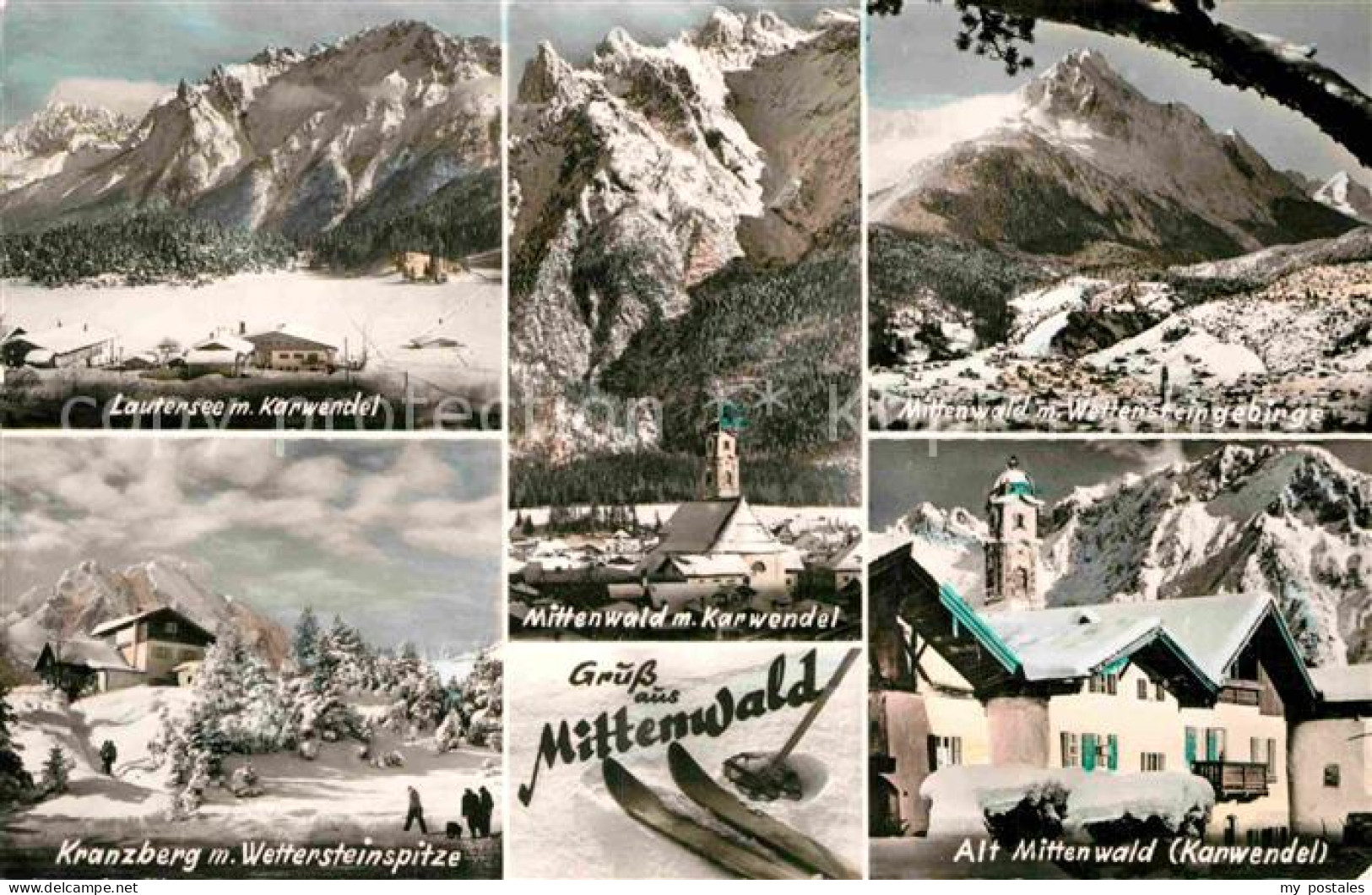 72913598 Mittenwald Bayern Ortspartie Mit Karwendel Wetterstein Kranzberg Mitten - Mittenwald