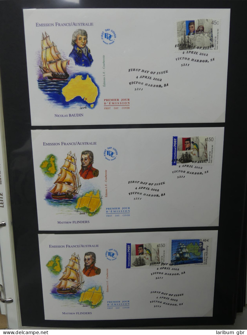 Frankreich und Gebiete FDCs ab 2002 besammelt im Ringbinder #LY693