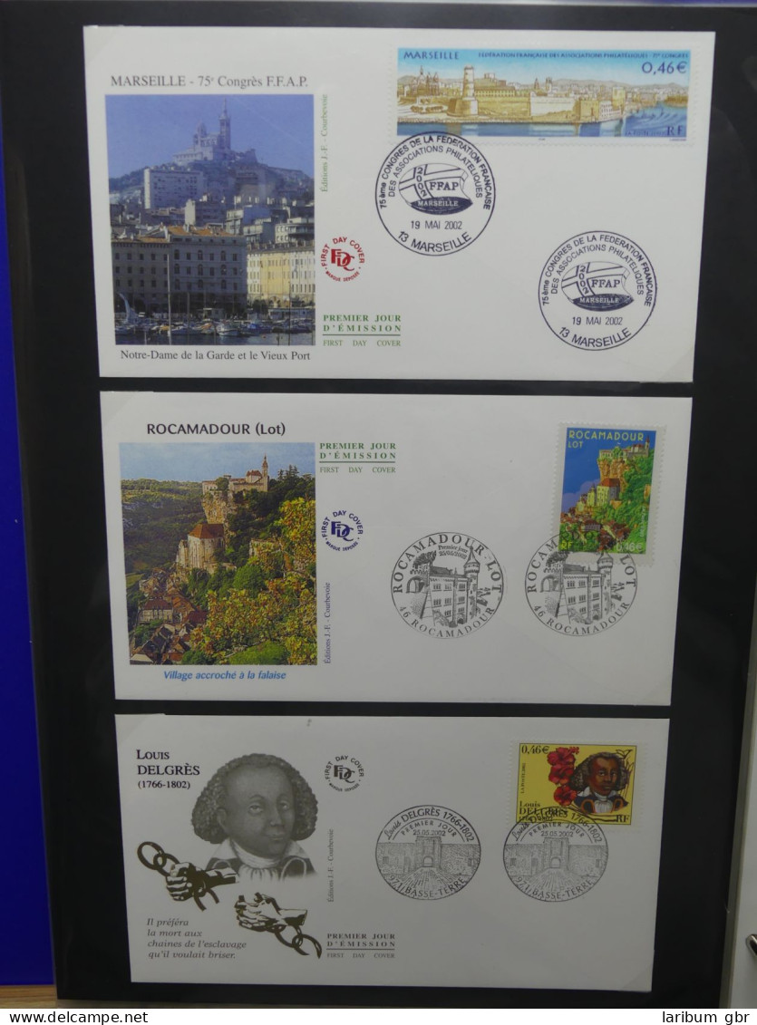 Frankreich und Gebiete FDCs ab 2002 besammelt im Ringbinder #LY693