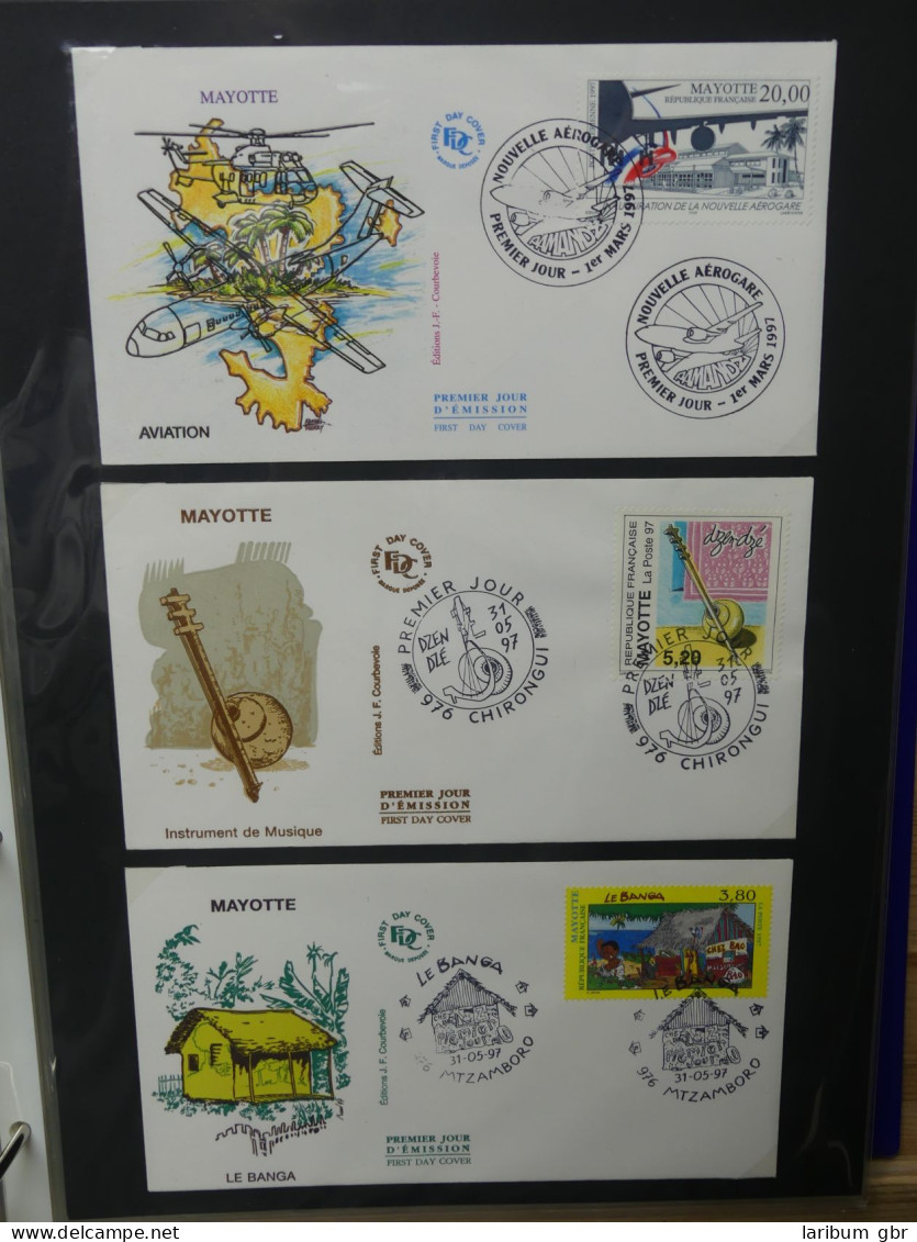 Frankreich und Gebiete FDCs ab 2002 besammelt im Ringbinder #LY693