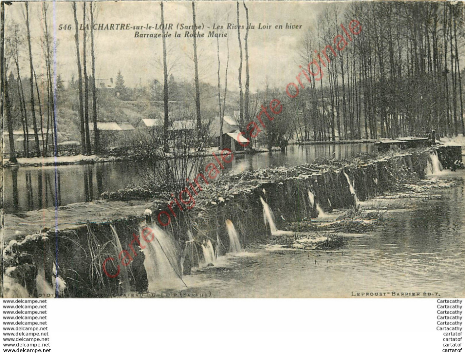 72.  LA CHARTRE Sur Le LOIR .  Les Rives Du Loir En Hiver . Barrage De La Roche Marie . - Autres & Non Classés