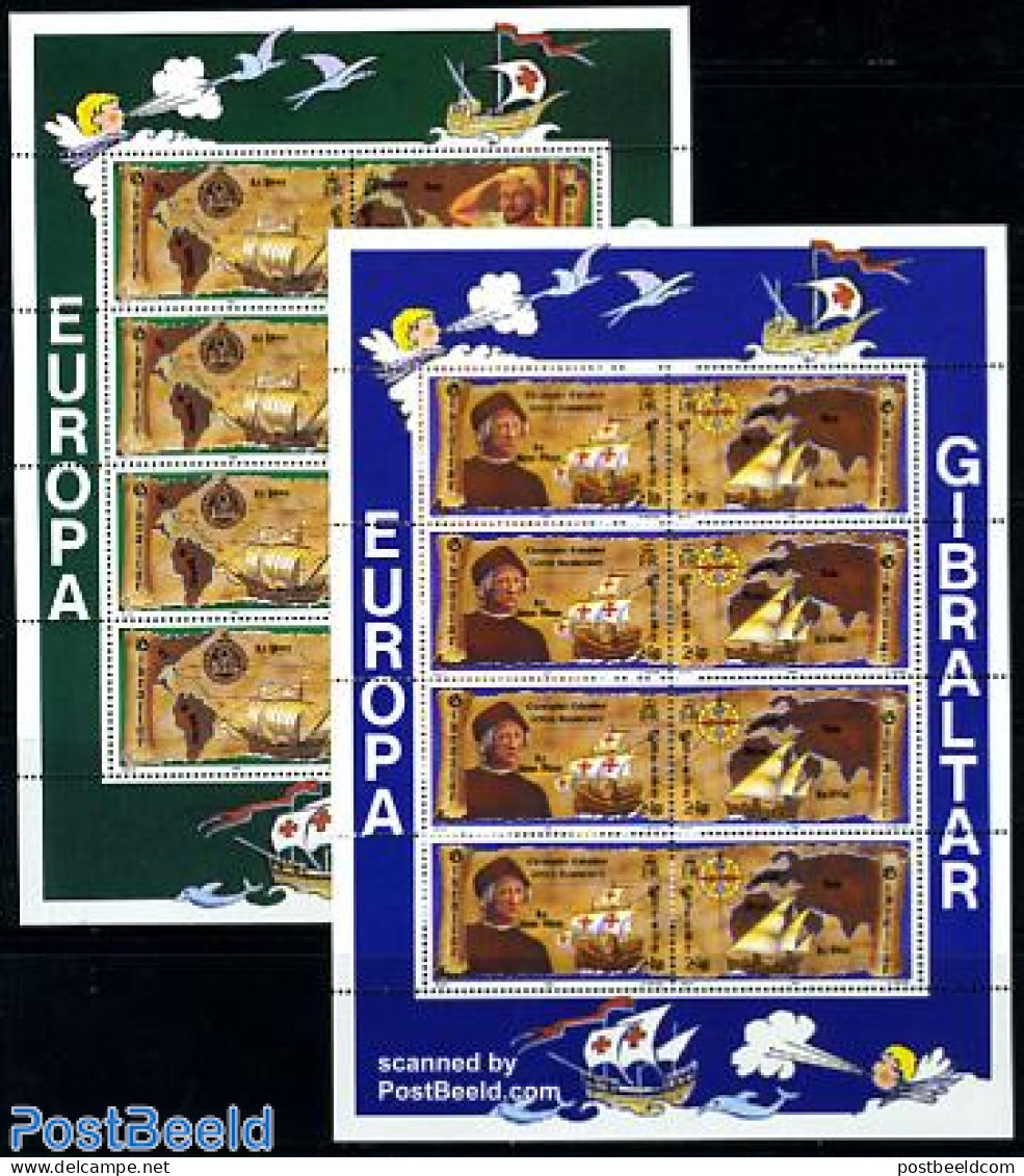 Gibraltar 1992 Europa, Discovery 2 M/s, Mint NH, History - Transport - Various - Europa (cept) - Explorers - Ships And.. - Explorers