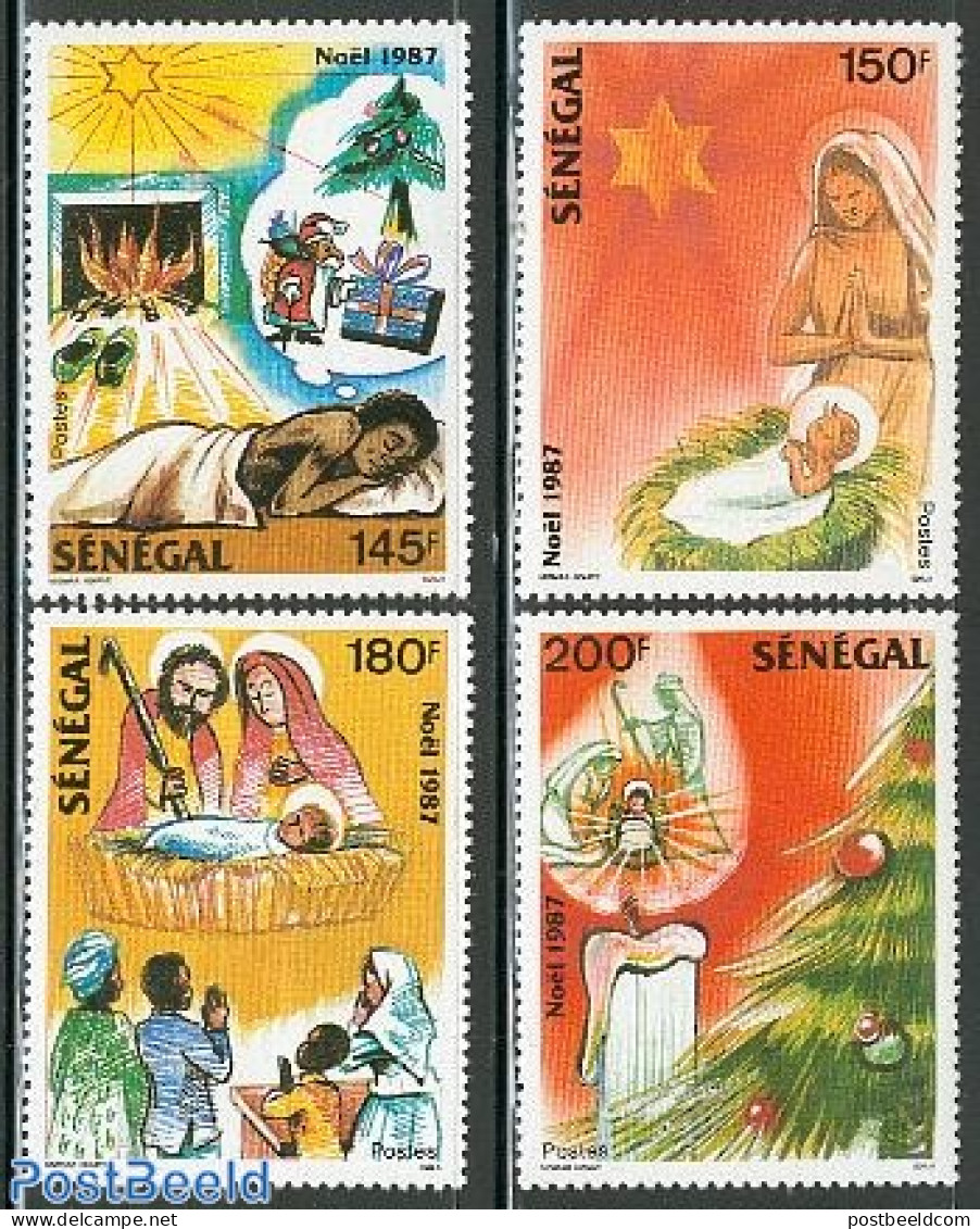 Senegal 1987 Christmas 4v, Mint NH, Religion - Christmas - Weihnachten