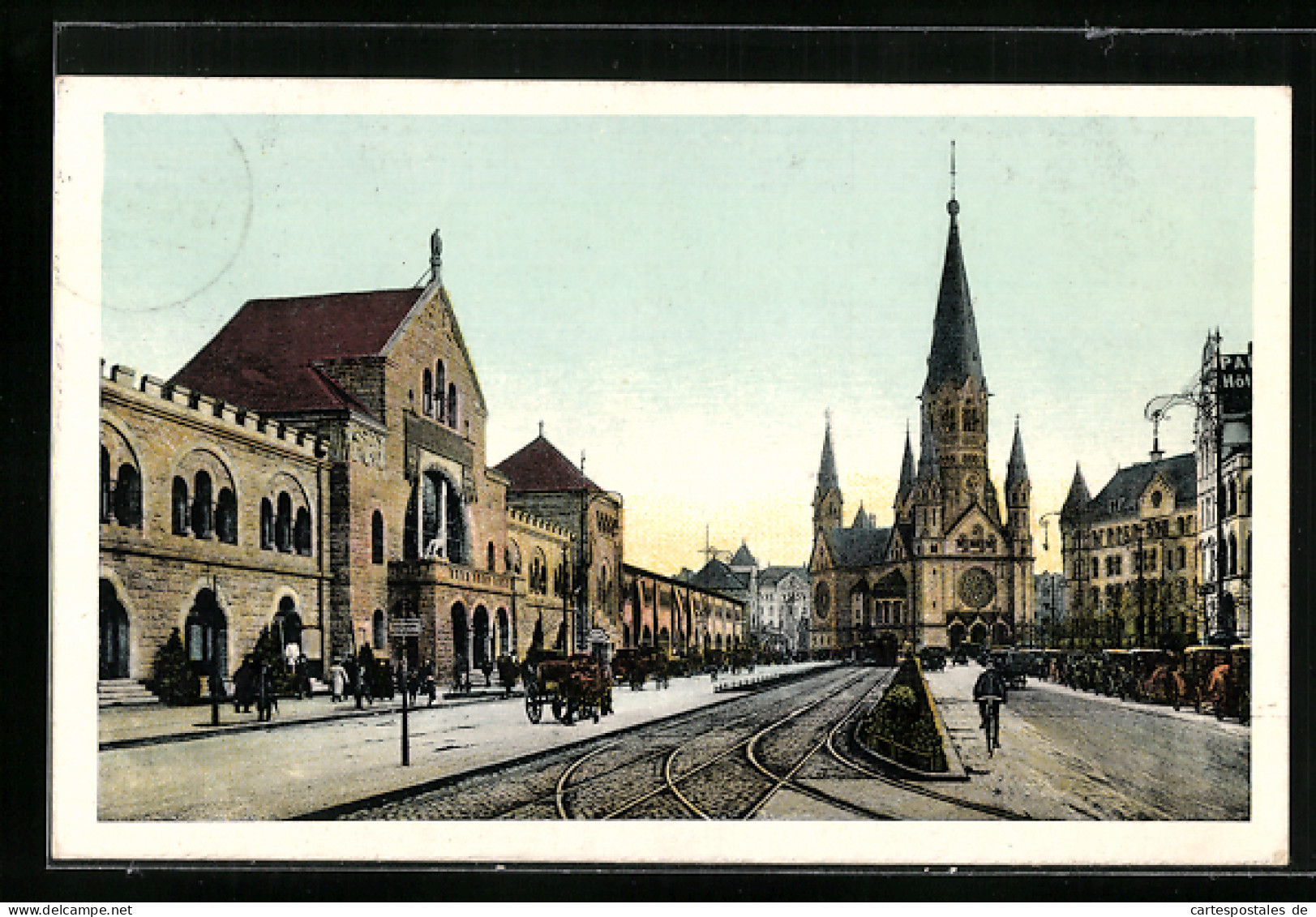 AK Berlin-Charlottenburg, Hardenbergstrasse Mit Kaiser Wilhelm-Gedächtniskirche  - Charlottenburg