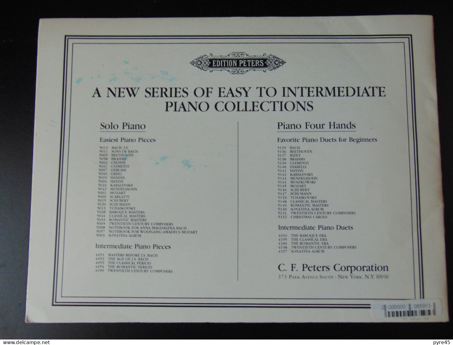 PARTITION BIZET FAVORITE PIANO DUETS FOR BEGINNERS CHILDREN S GAMES OP. 22