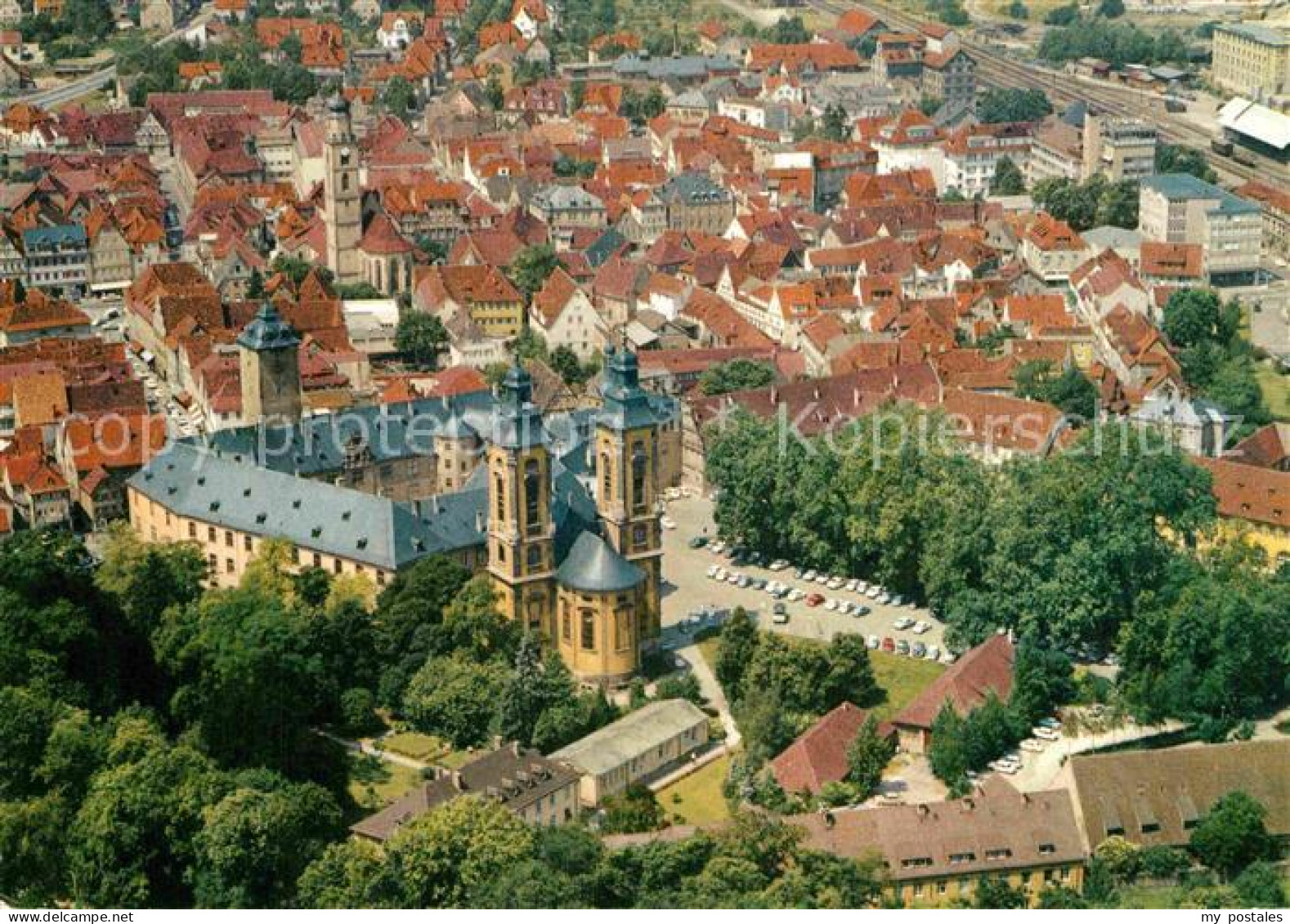 72902625 Bad Mergentheim Altstadt Mit Kirche Fliegeraufnahme Bad Mergentheim - Bad Mergentheim