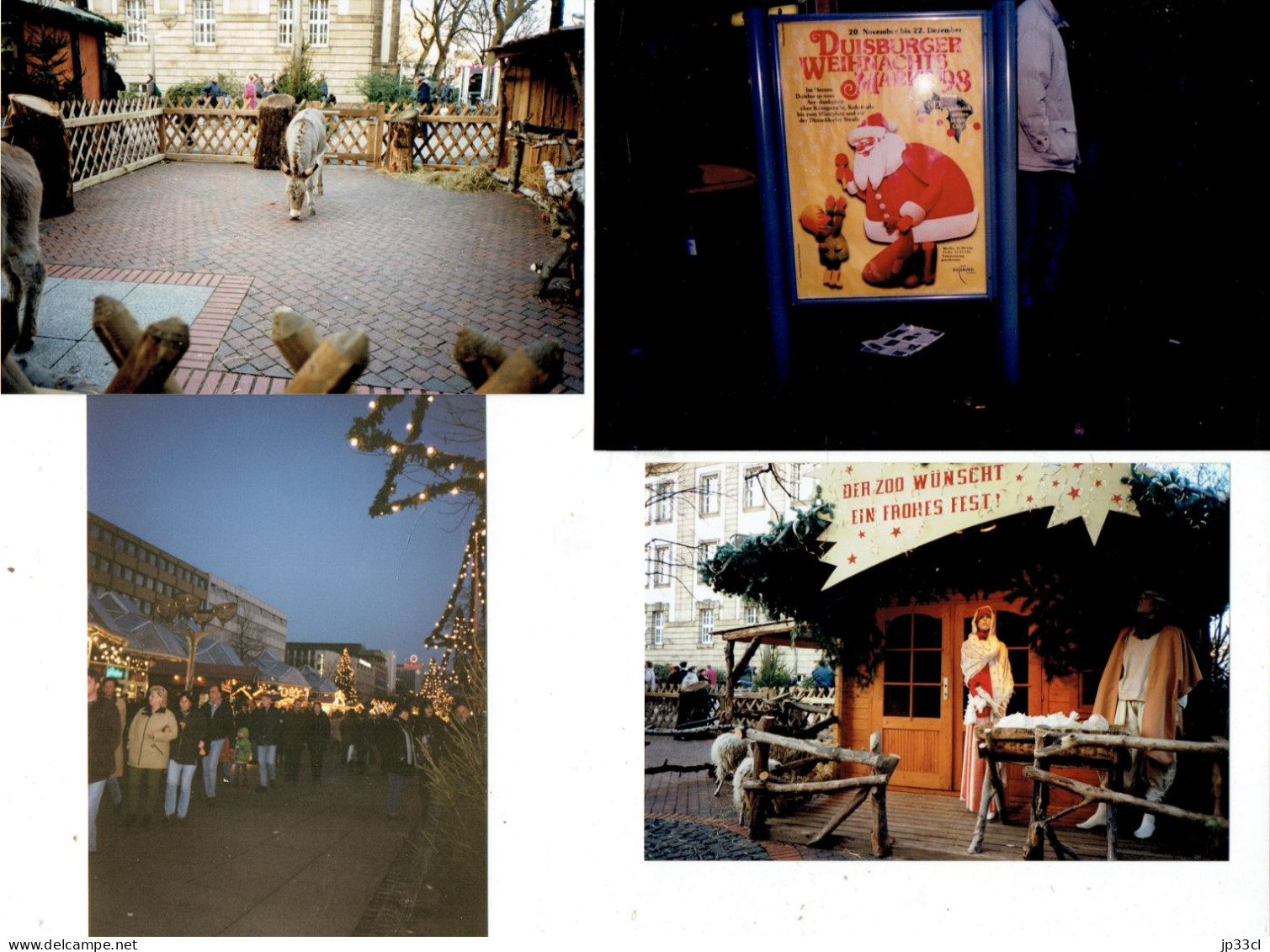 Lot De 4 Photos Originales Du Marché De Noël De Duisburg (Duisbourg) En 1998 - Europa