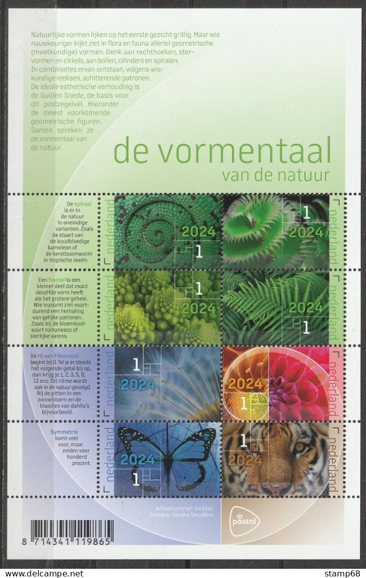 Nederland NVPH 2024 Vel Vormentaal Der Natuur 2024 MNH Postfris Tiger Schmetterlinge Butterfly Papillon - Neufs