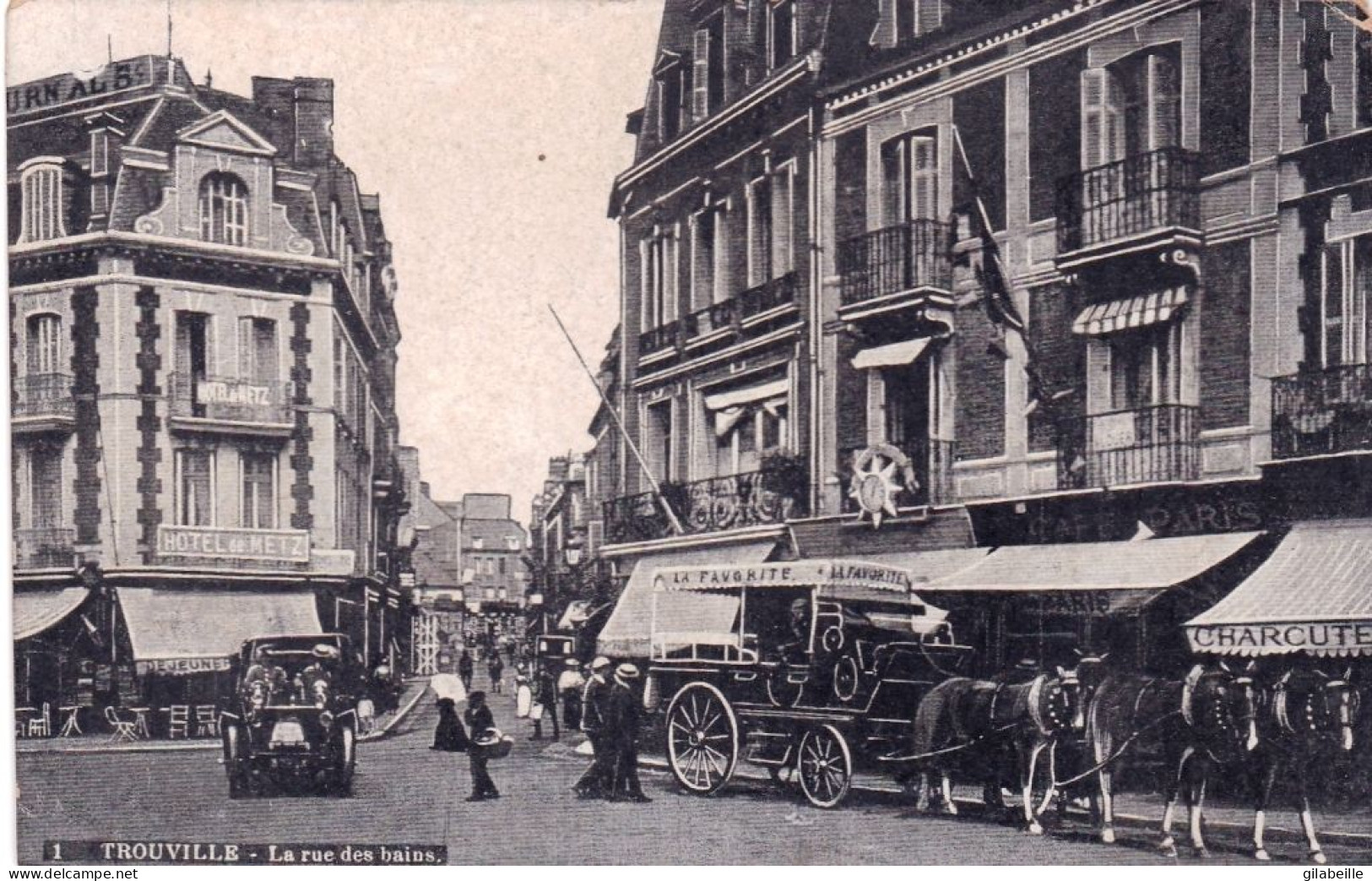 14 - Calvados - TROUVILLE - La Rue Des Bains - Hotel De Metz - Trouville