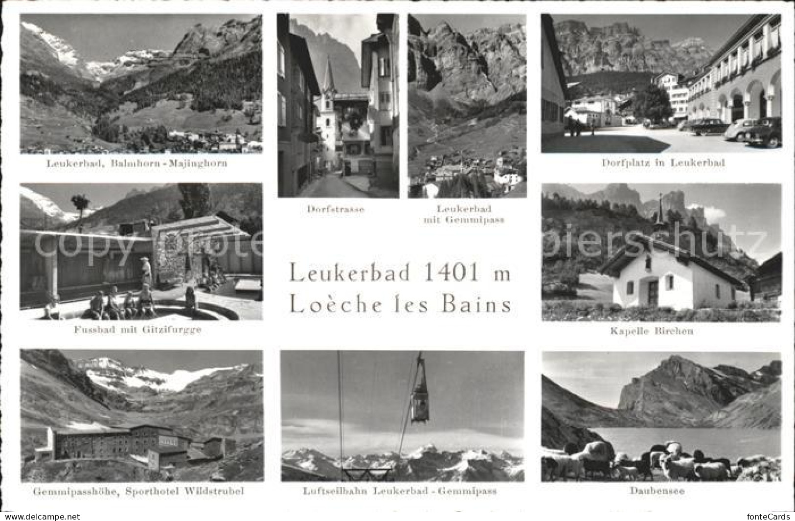 11886666 Leukerbad Dorfstrasse Gemmipass Kapelle Daubensee Luftseilbahn Fussbad  - Sonstige & Ohne Zuordnung