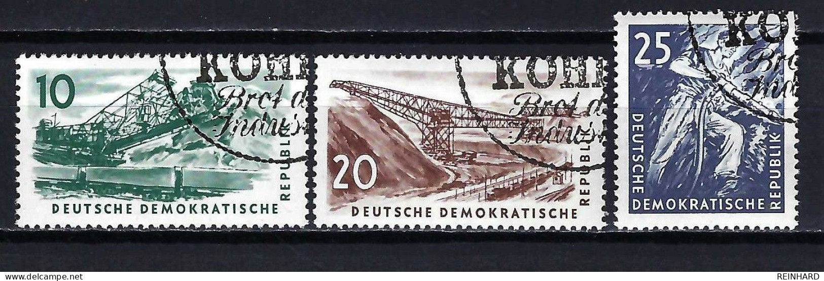 DDR Komplettsatz Mi-Nr. 569 - 571 Kohlebergbau Gestempelt (3) - Siehe Bild - Oblitérés