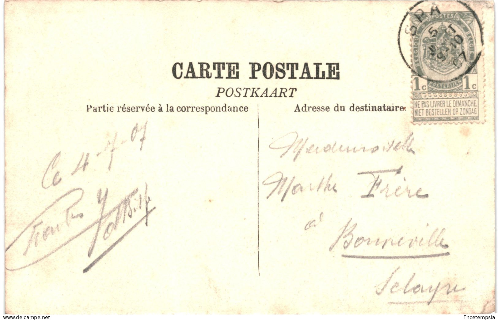 CPA Carte Postale  Belgique Spa Place De L'Eglise 1907  VM80667ok - Spa