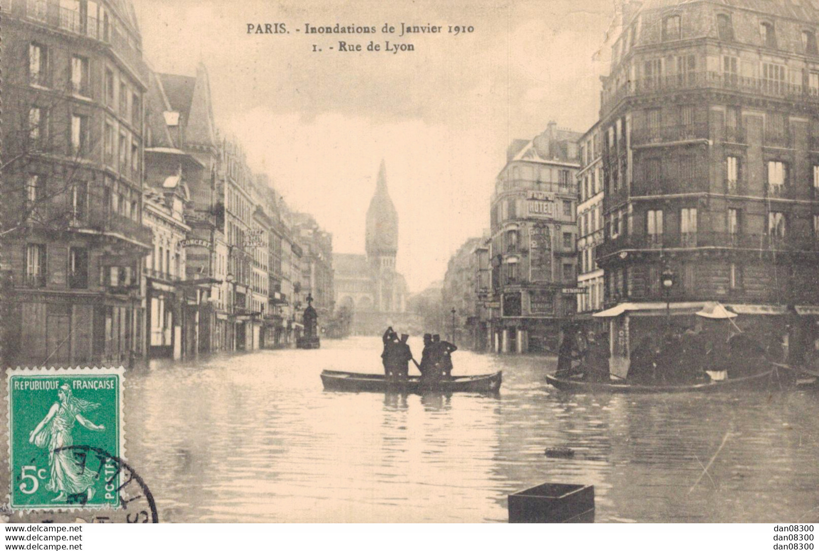 75 PARIS INONDATIONS DE JANVIER 1910 RUE DE LYON - Überschwemmung 1910