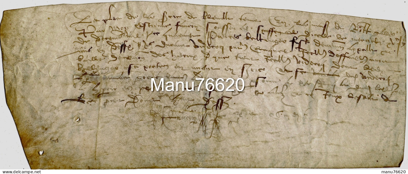 Ref 2 - RARE!, Lettre Manuscrite, Document Notarial , Le Havre Et Environs , écritures Très Anciennes , Papier épais. - Manuscripts