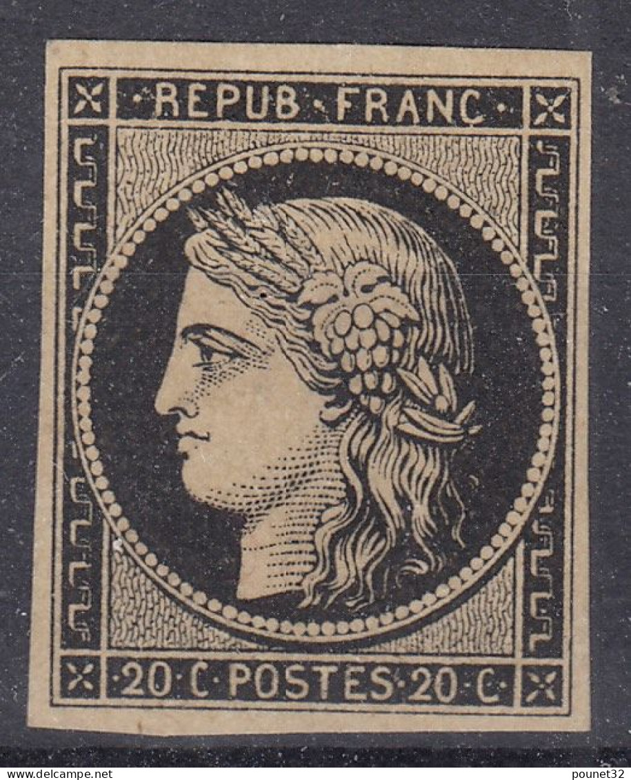 TIMBRE FRANCE CERES NON DENTELE N° 3 NEUF SANS GOMME - TB MARGES - COTE 210 € - 1849-1850 Ceres