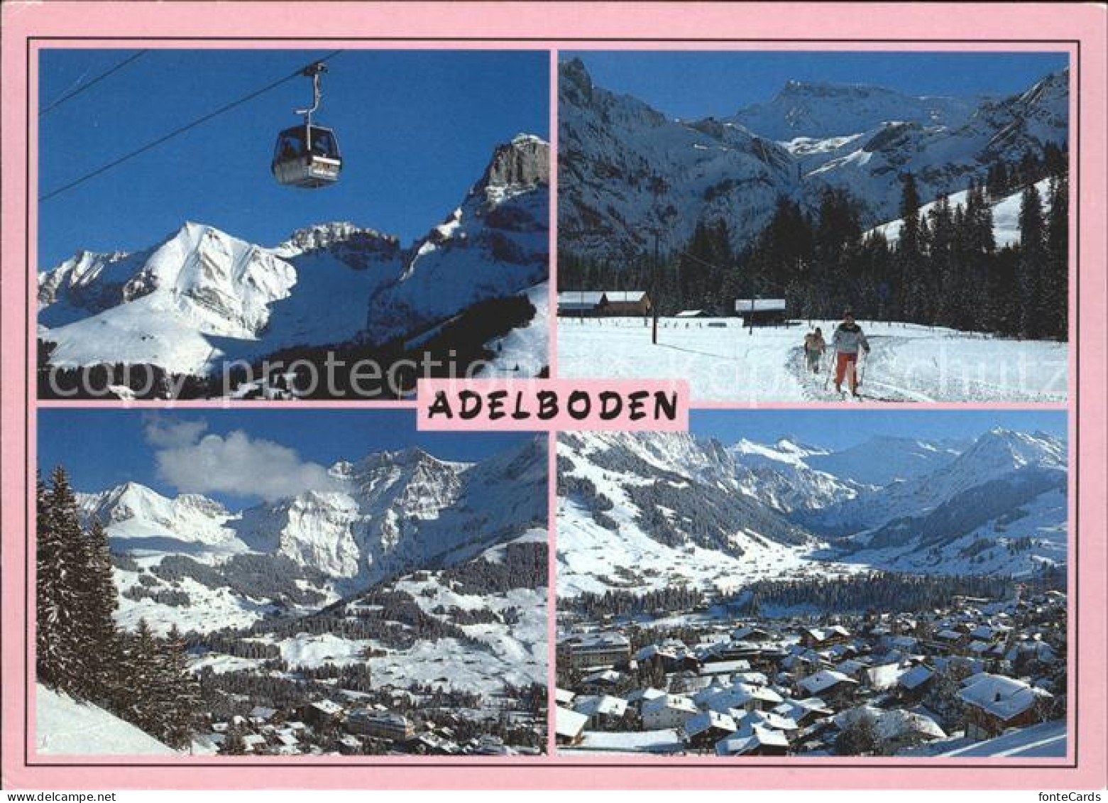 11871556 Adelboden Luftseilbahn Skifahrer Ortsansichten Adelboden BE - Autres & Non Classés