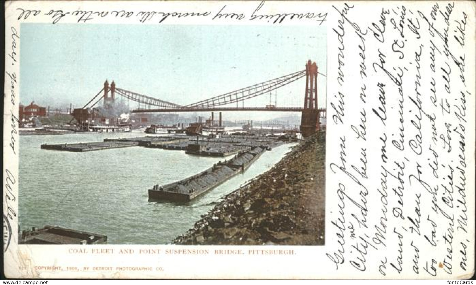 11320826 Pittsburgh Coal Fleet Point Suspension Bridge Pittsburgh - Sonstige & Ohne Zuordnung
