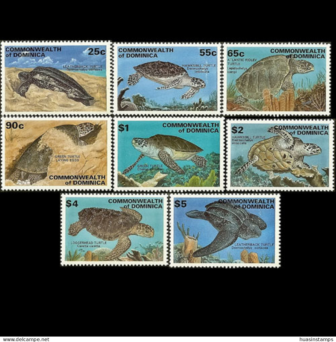 DOMINICA 1993 - Scott# 1548-55 Turtles Set Of 8 MNH - Dominica (1978-...)