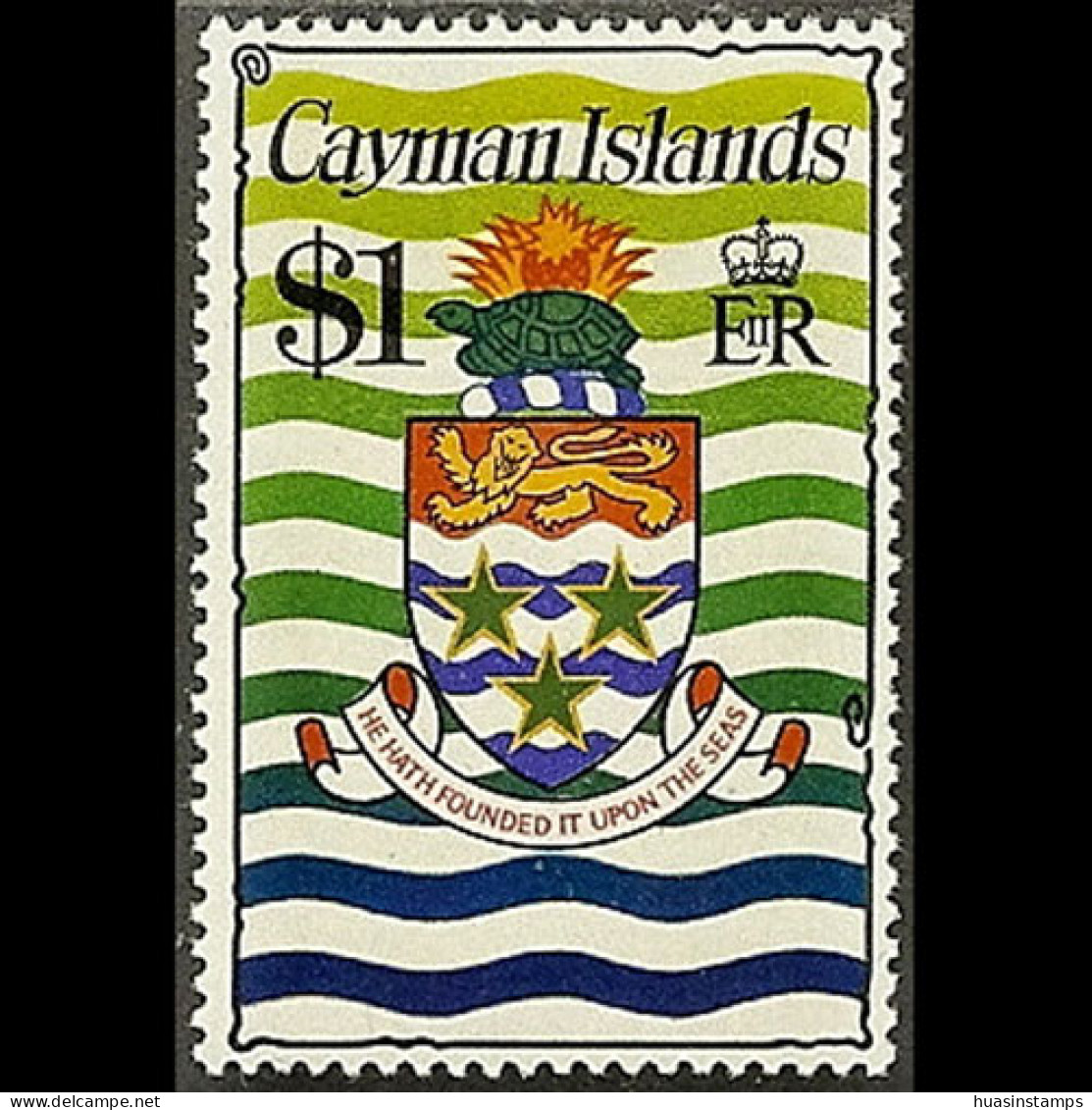 CAYMAN IS. 1977 - Scott# 344a Arms Wmk 373 $1 MNH - Iles Caïmans