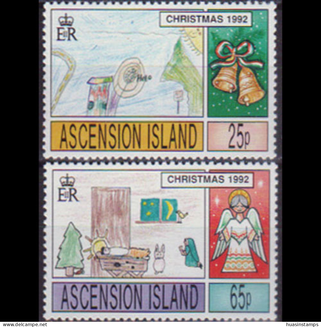 ASCENSION 1992 - Scott# 551-2 Christmas 25-65p MNH - Ascension