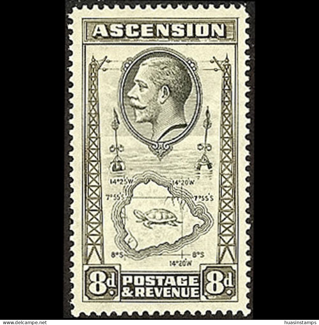 ASCENSION 1934 - Scott# 29 Map 8p MNH - Ascension (Ile De L')