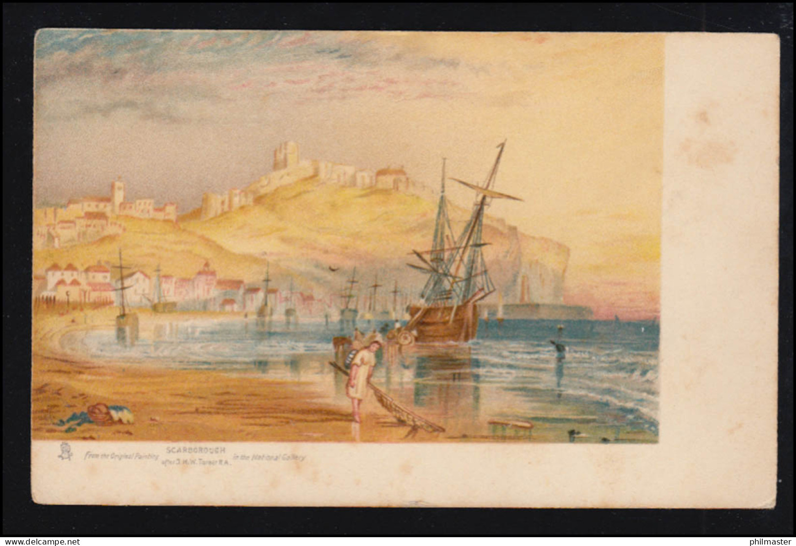 Künstler-AK J.M.W. Turner: Scarborough - Stadt Mit Hafen, Tuck-Karte Ungebraucht - Non Classificati