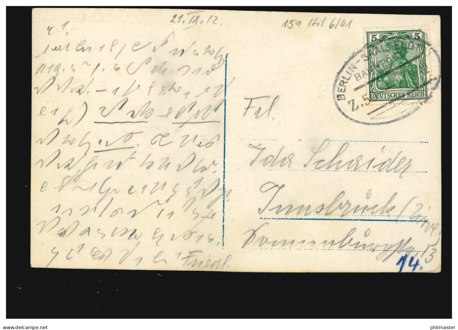Ansichtskarte Vornamen: Ida - Mit Spruch, Bahnpost BERLIN-SAALEFELD 21.9.1912 - Prénoms