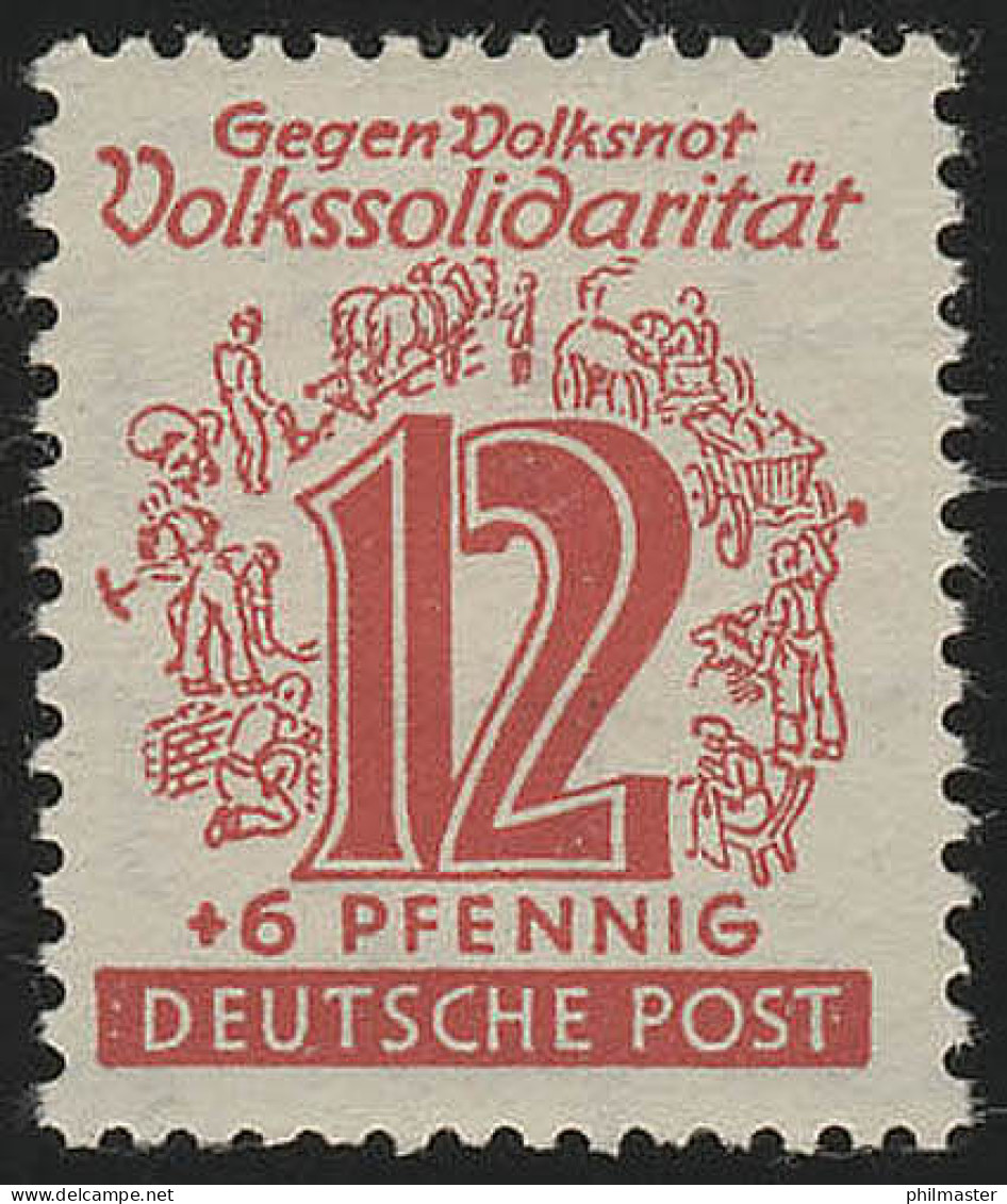 SBZ 144Y Volkssolidarität 12 Pf, Lebhaftrot, ** - Ungebraucht