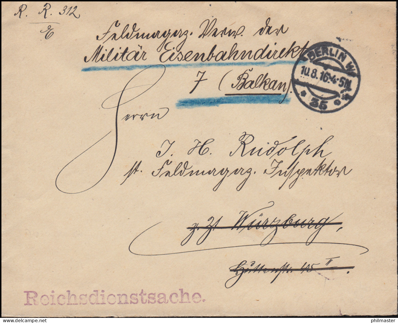 Reichsdienstsache Gewalttätigkeiten Gegen Zivilpersonen Brief BERLIN 10.8.1916 - Sonstige & Ohne Zuordnung