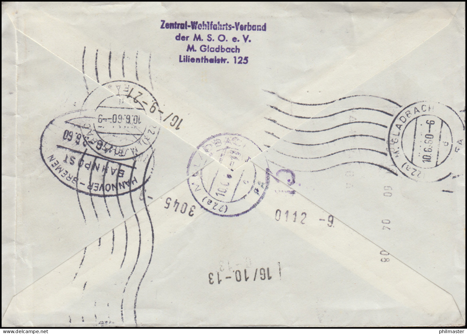 Bahnpost HANNOVER-BREMEN ZUG 178 - 9.6.60 Eil-Brief Mit 264x STEYERBERG 9.6.1960 - Other & Unclassified