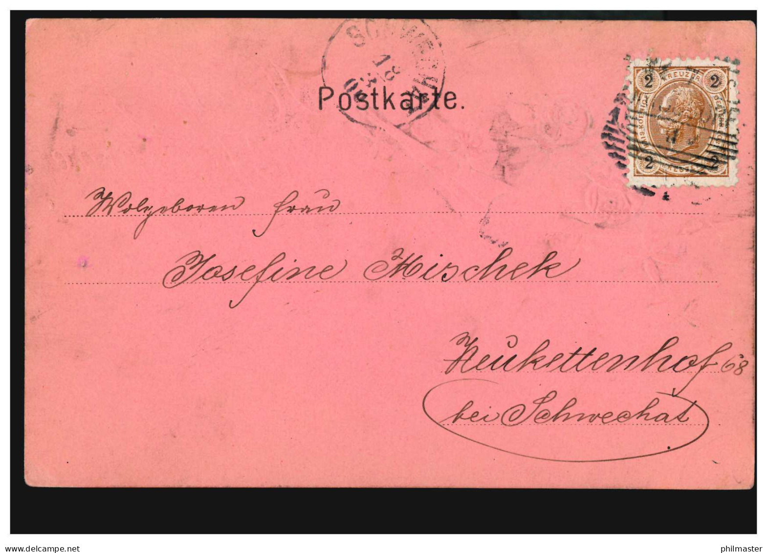 Ansichtskarte Vornamen: Hoch Josefine! Rosenzweig, Nach SCHWECHAT 18.3.1900 - Firstnames