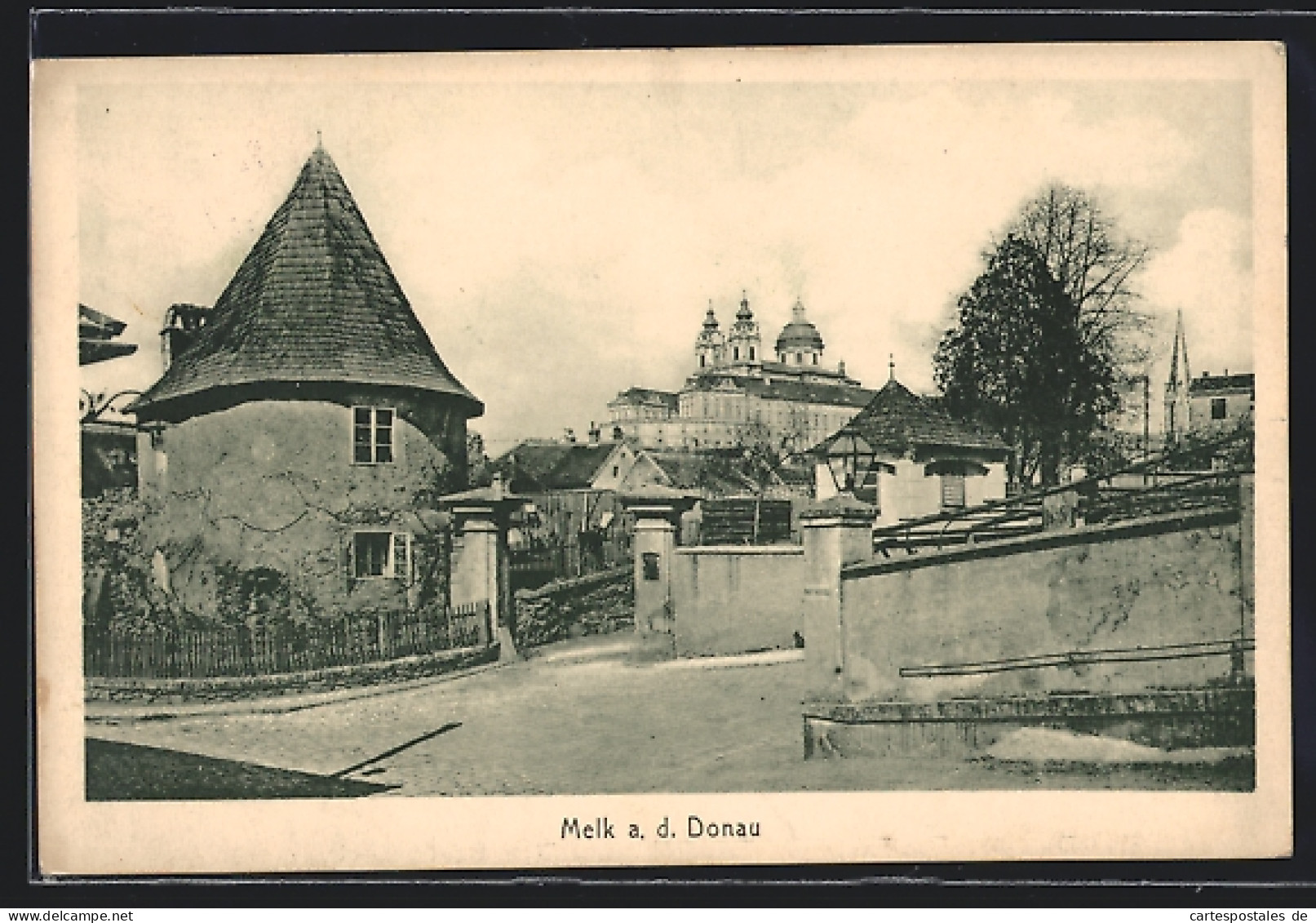 AK Melk A. D. Donau, Ortspartie Mit Blick Zum Stift  - Sonstige & Ohne Zuordnung