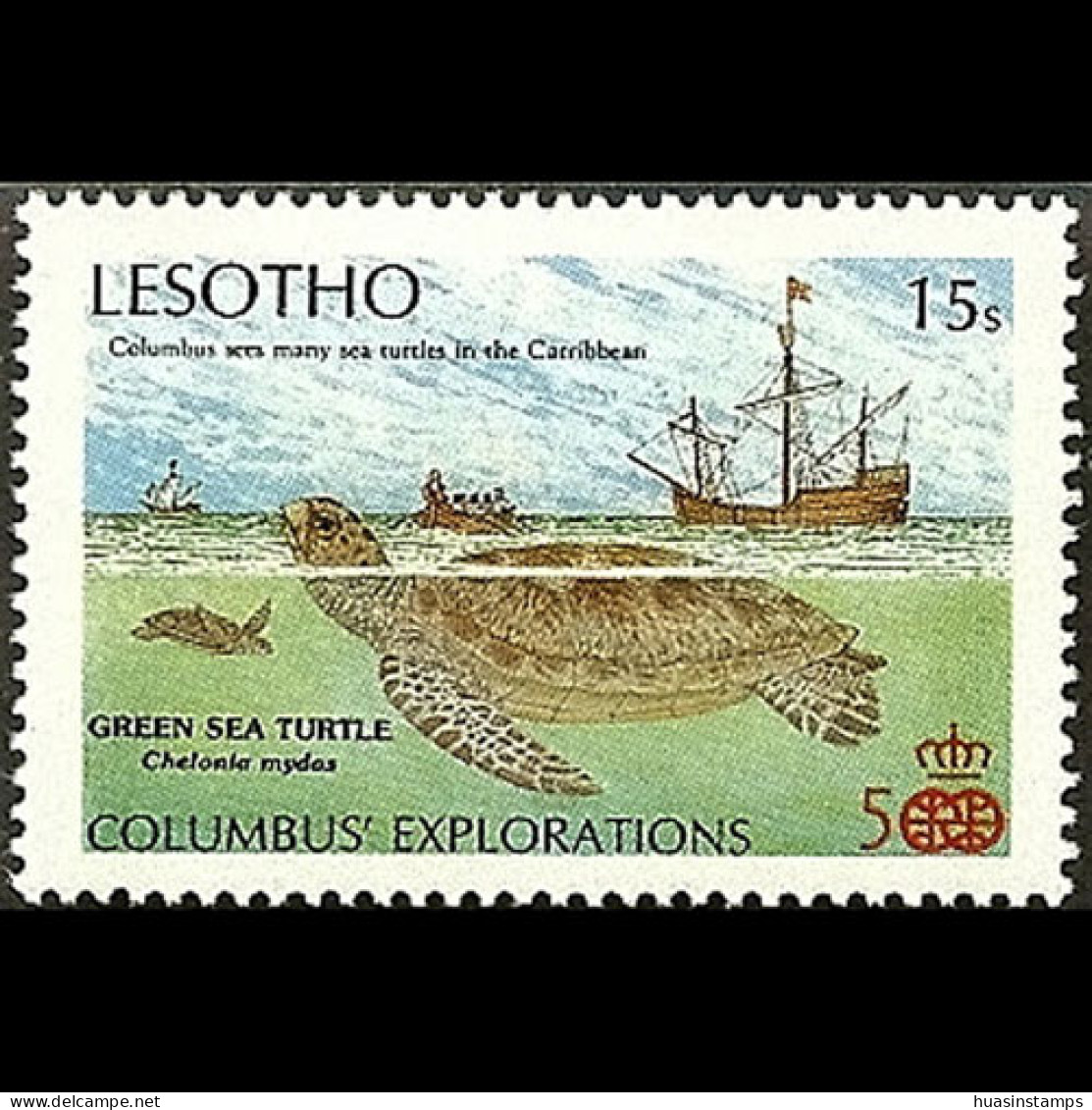 LESOTHO 1987 - Scott# 614 Green Turtle 15s MNH - Lesotho (1966-...)