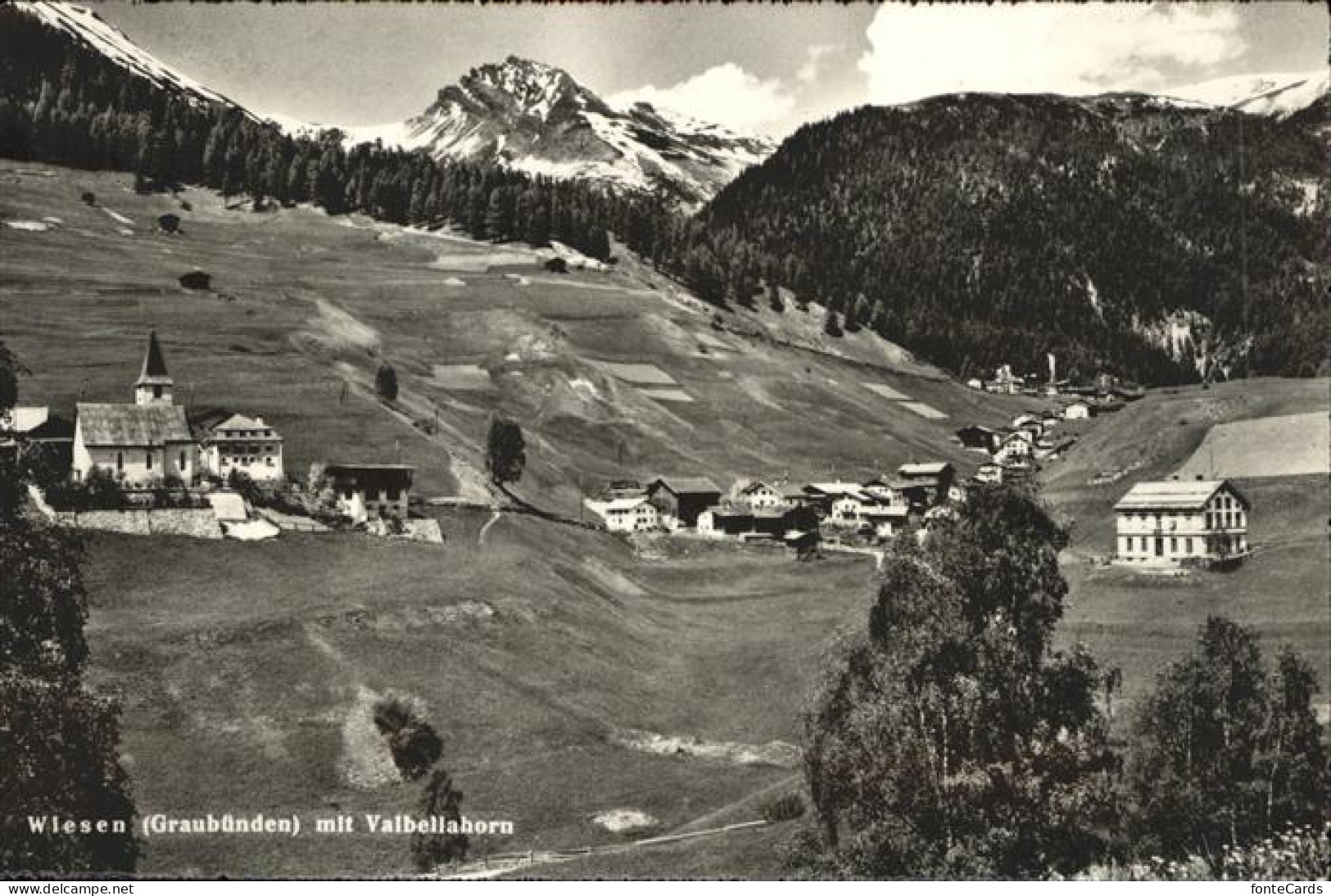 11306641 Wiesen Albula Panorama Mit Valbellahorn Graubuenden  - Andere & Zonder Classificatie