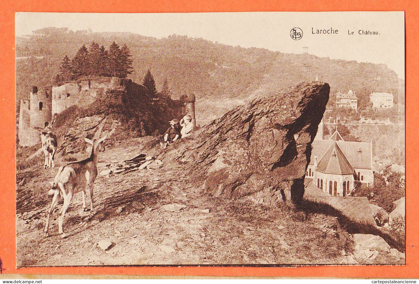 31503 / LAROCHE Belgique Chateau Enfants Chêvres 1920s ● Luxembourg La-Roche-en-Ardenne ● NELS THILL - La-Roche-en-Ardenne