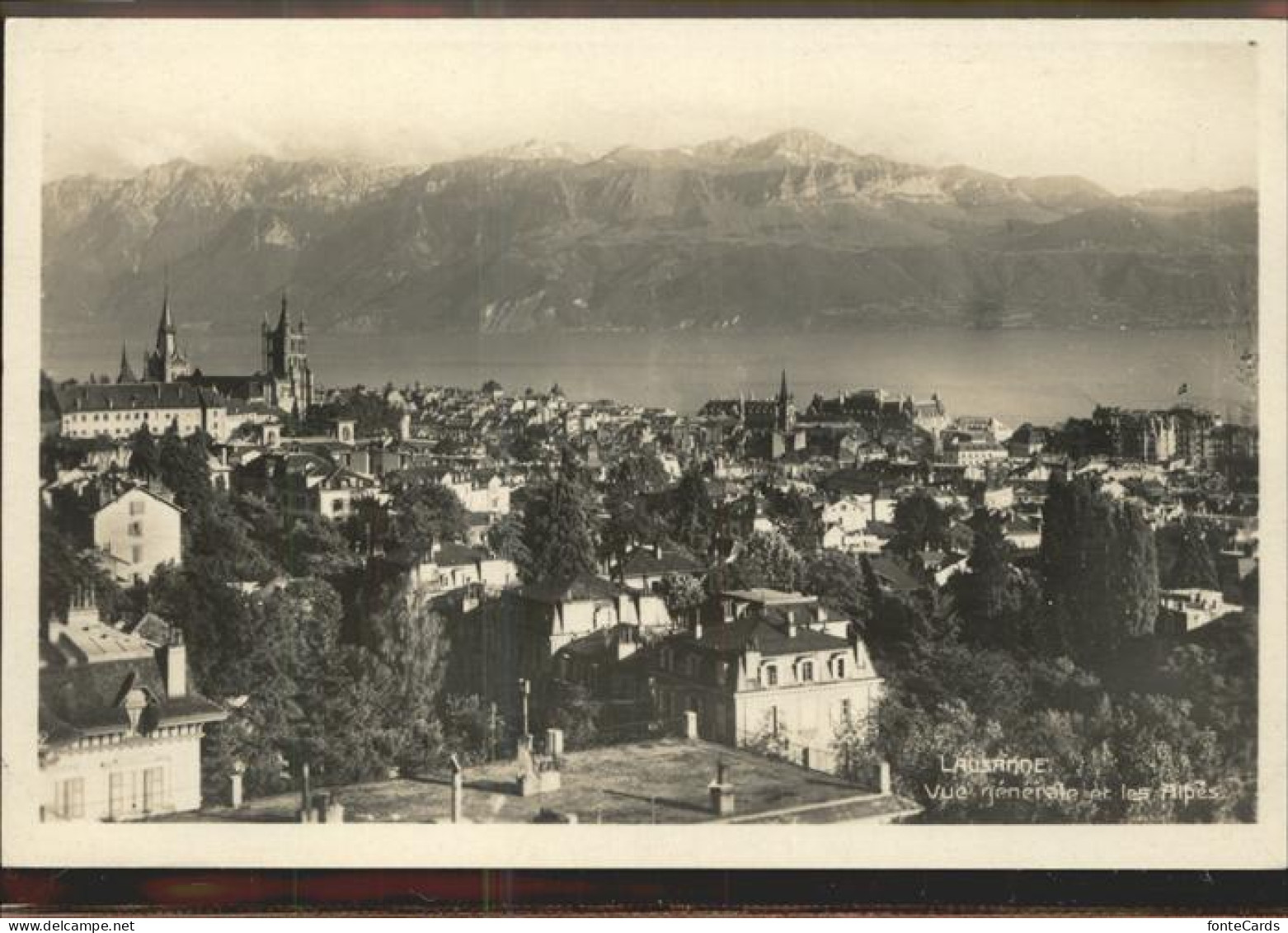 11306312 Lausanne VD Vue Generale Et Les Alpes Cathedrale Lac Leman Lausanne - Autres & Non Classés