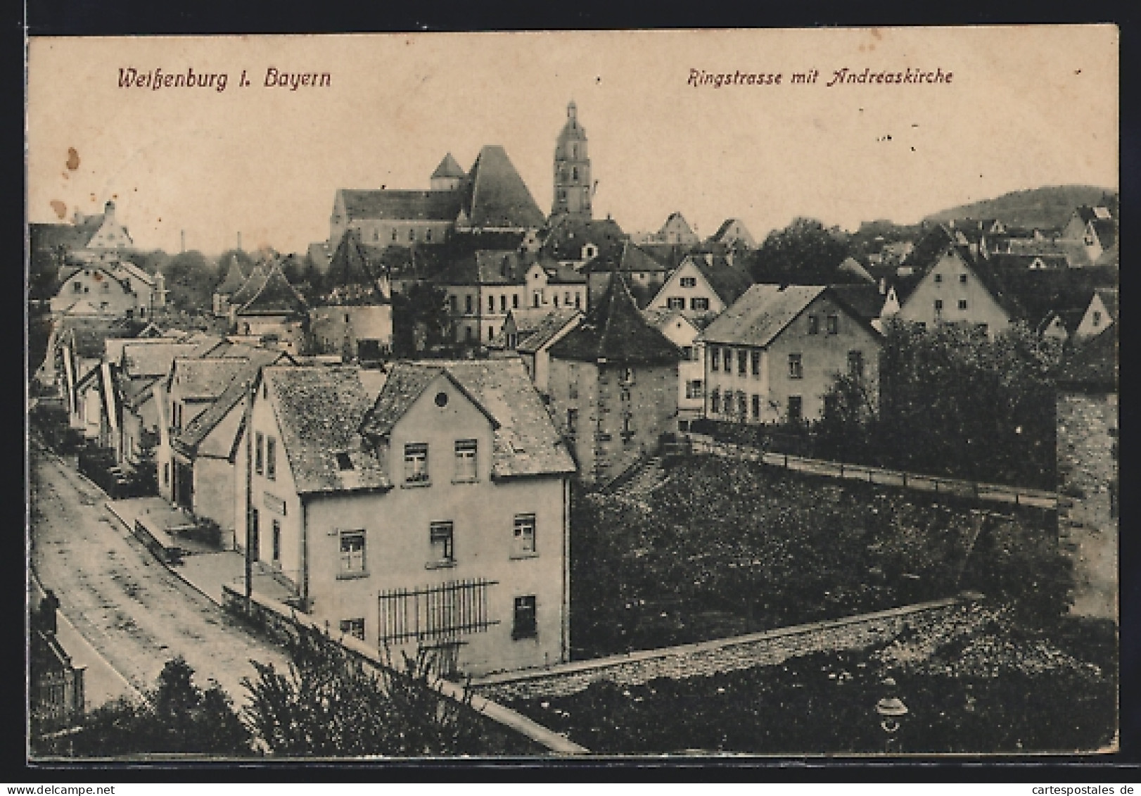 AK Weissenburg /Bay., Ringstrasse Mit Andreaskirche Aus Der Vogelschau  - Weissenburg