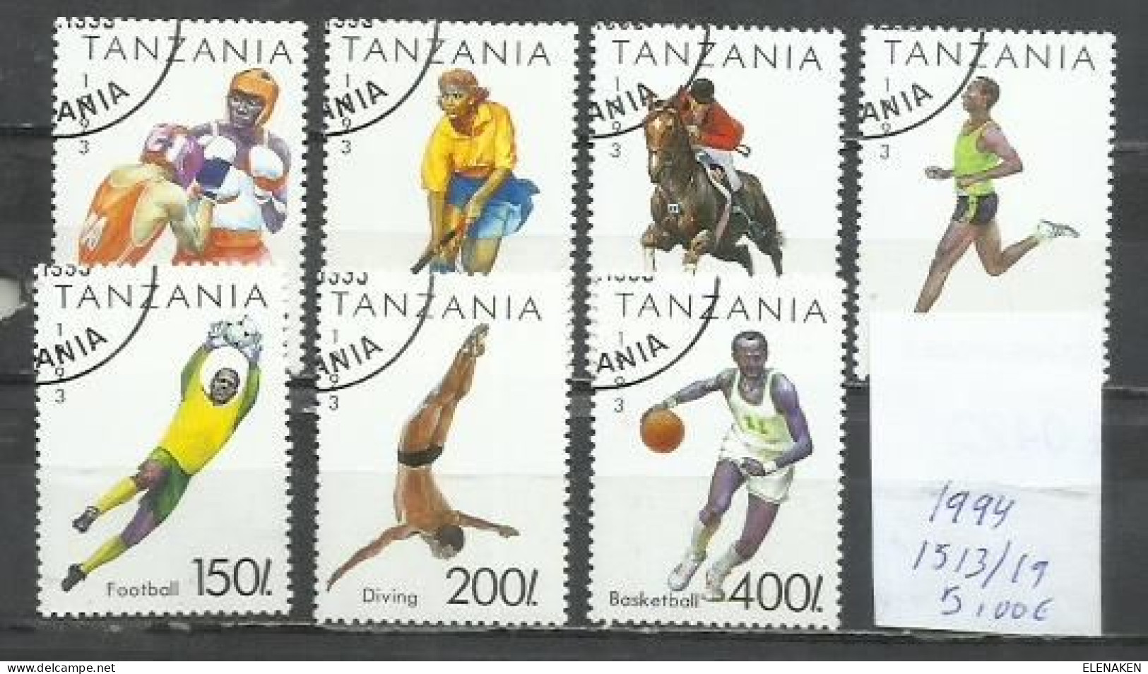 2793- SERIE COMPLETA TANZANIA DEPORTES 1994 Nº 1513/1519 SPORT BONITOS SELLOS TEMÁTICOS - Tanzanie (1964-...)