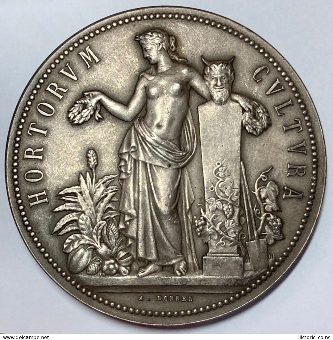 1904 Silver FRANCE HORTICULTURAL SOCIETY Award Medal By BORREL 51mm - AS STRUCK - Professionals / Firms