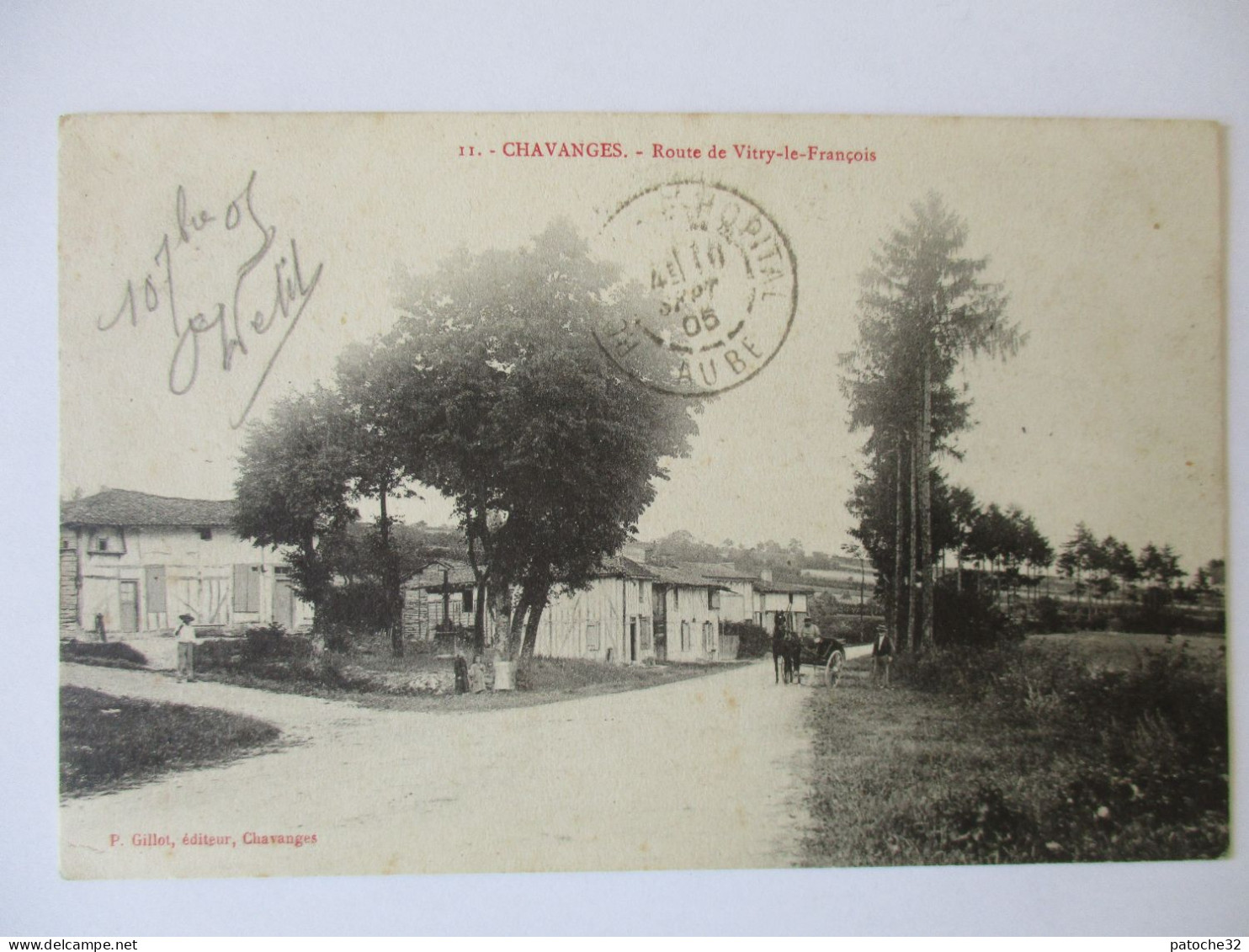 Cpa...Chavanges...(aube)...route De Vitry-le-Francois...1905...(attelage)... - Other & Unclassified