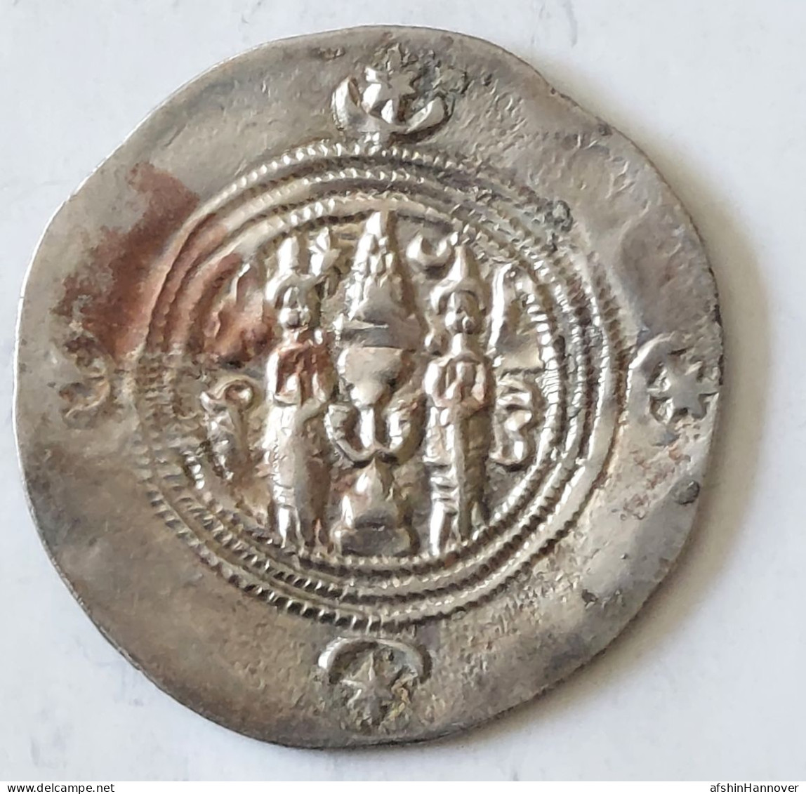 SASANIAN KINGS. Khosrau II. 591-628 AD. AR Silver  Drachm  Year 8 Mint WYHC - Orientalische Münzen