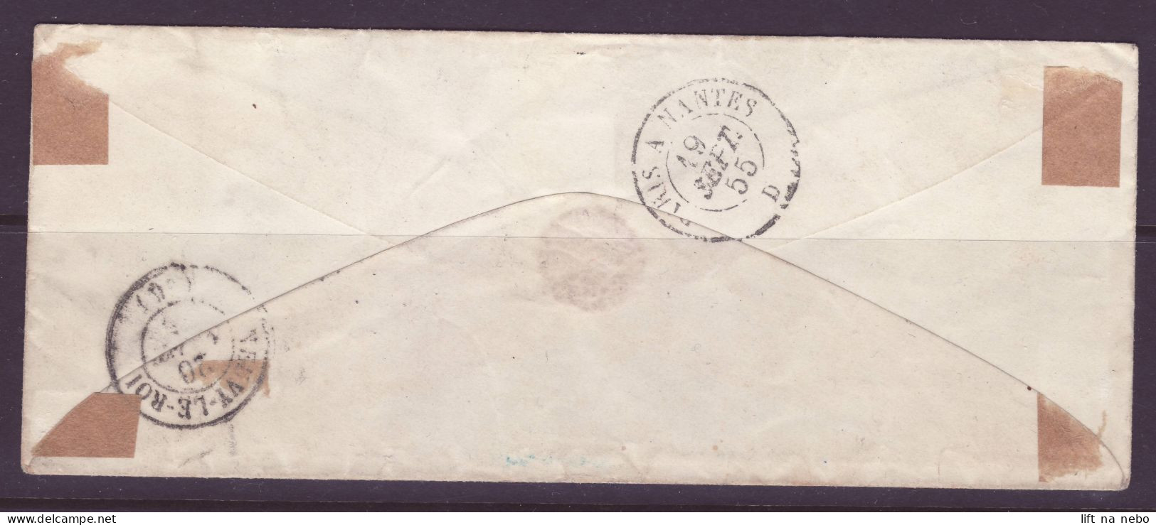 FRANCE 1853-1860 Stamp 20c Bleu YT N°14 On The Cover Oblitération Etoile De Paris - 1853-1860 Napoléon III