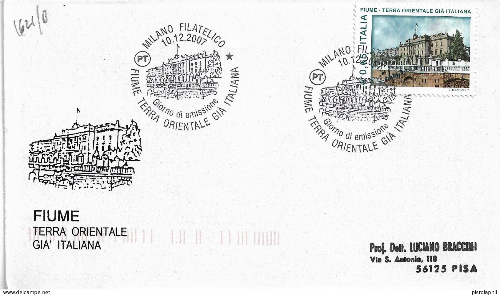 Fdc Ditta Ignota: FIUME TERRA ORIENTALE GIA' ITALIANA (2008); No Viaggiata; Annullo Speciale Milano - FDC