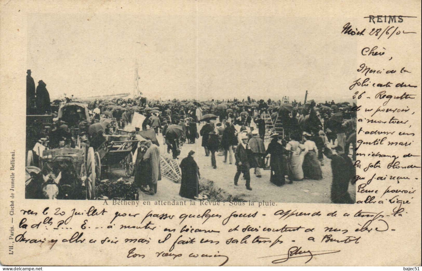 A Bétheny En Attendant La Revue: Sous La Pluie "pionnière 1902" - Bétheny