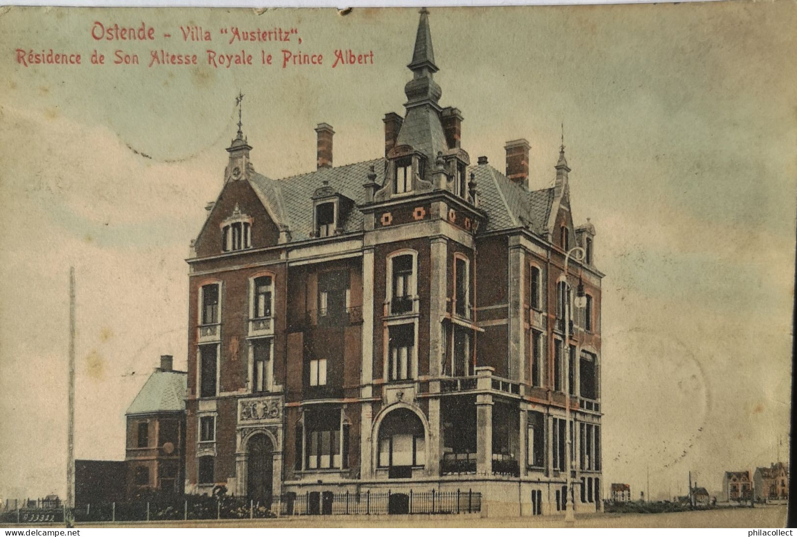 Oostende - Ostende  /  Villa Austerlitz (kleur) 1907 Vlekkig - Oostende