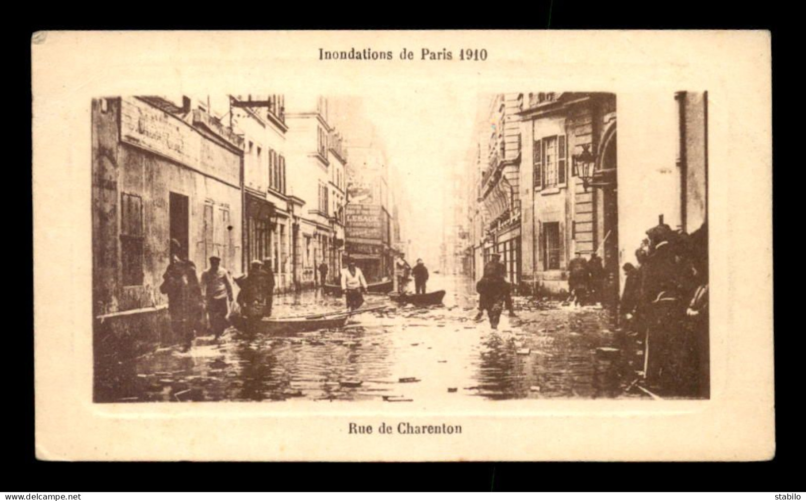 75 - PARIS 12EME - INONDATIONS DE 1910 - RUE DE CHARENTON - MINI-CARTE FORMAT 12 X 7 CM - Paris (12)