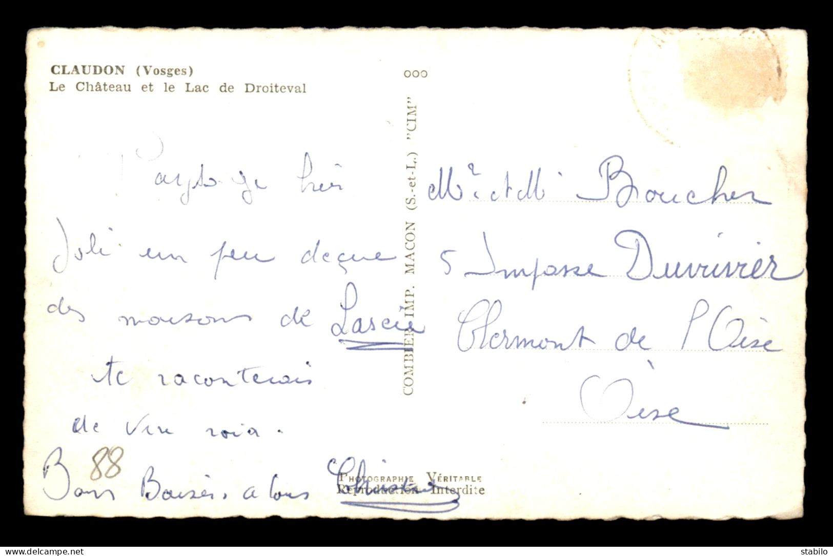 88 - CLAUDON - LE CHATEAU ET LE LAC DE DROITEVAL - Other & Unclassified