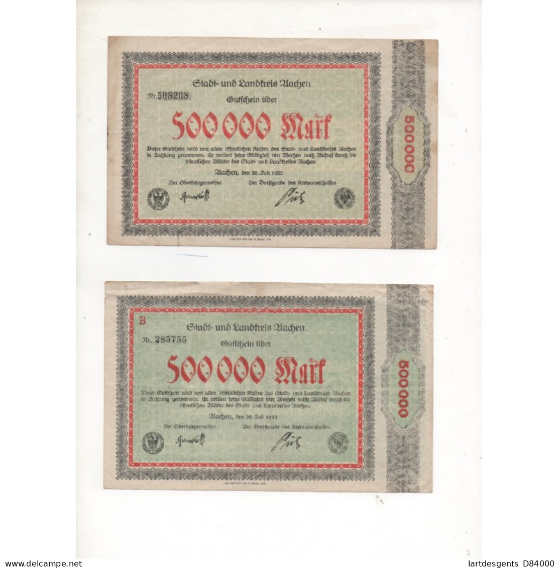NOTGELD - AACHEN - 6 Different Notes - 1923 (A009) - [11] Local Banknote Issues